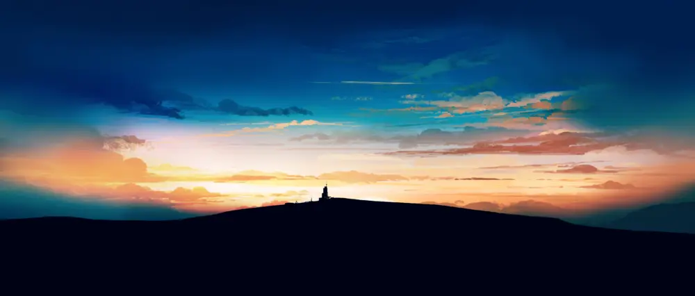 山顶暮色剪影壁纸 5640×2400