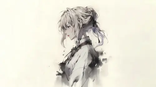 水墨风动漫少女侧颜壁纸 3840×2160 缩略图