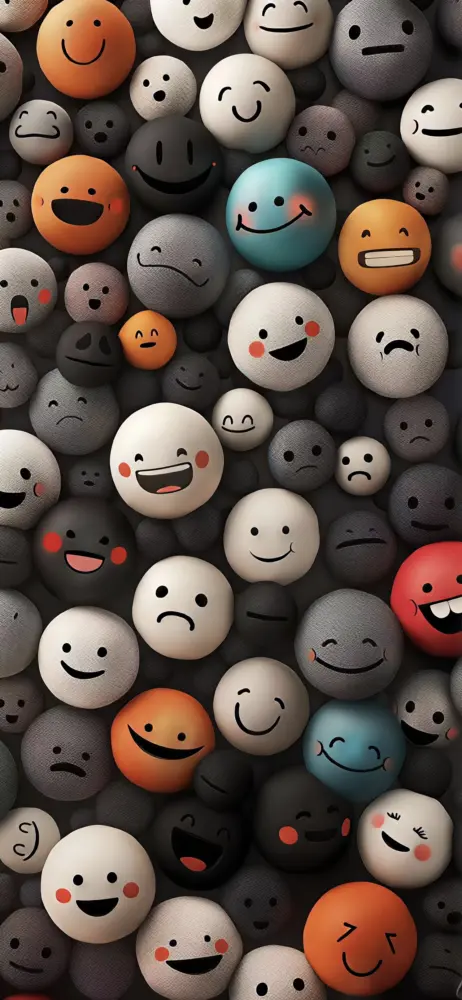 多样表情圆球手机壁纸 1280×2773