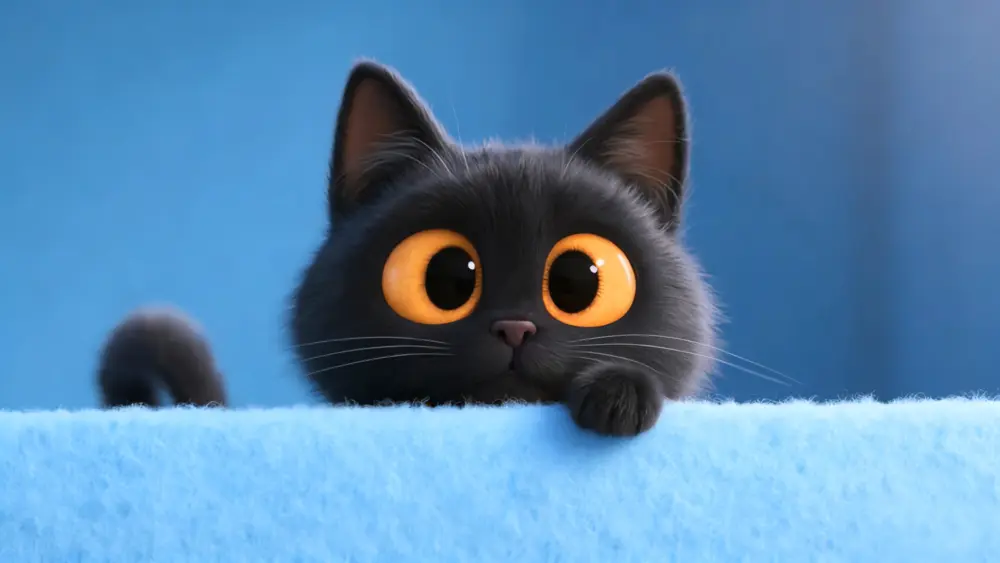 可爱黑猫大眼睛壁纸 3840×2160