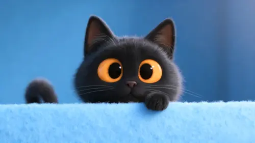 可爱黑猫大眼睛壁纸 3840×2160 缩略图