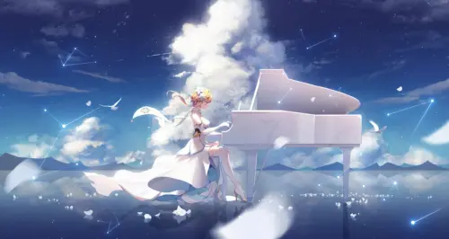 星空下的唯美钢琴少女 5000×2657 缩略图