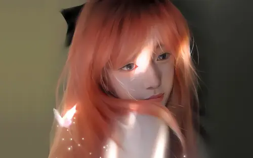 唯美少女粉色短发壁纸 4096×2560 缩略图