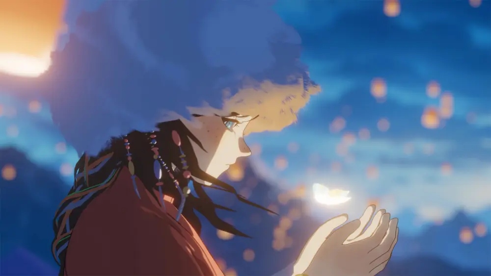 少女与飞舞的灯笼壁纸 3840×2160