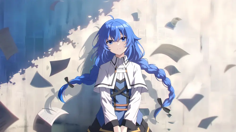 蓝发少女动漫壁纸 3840×2158