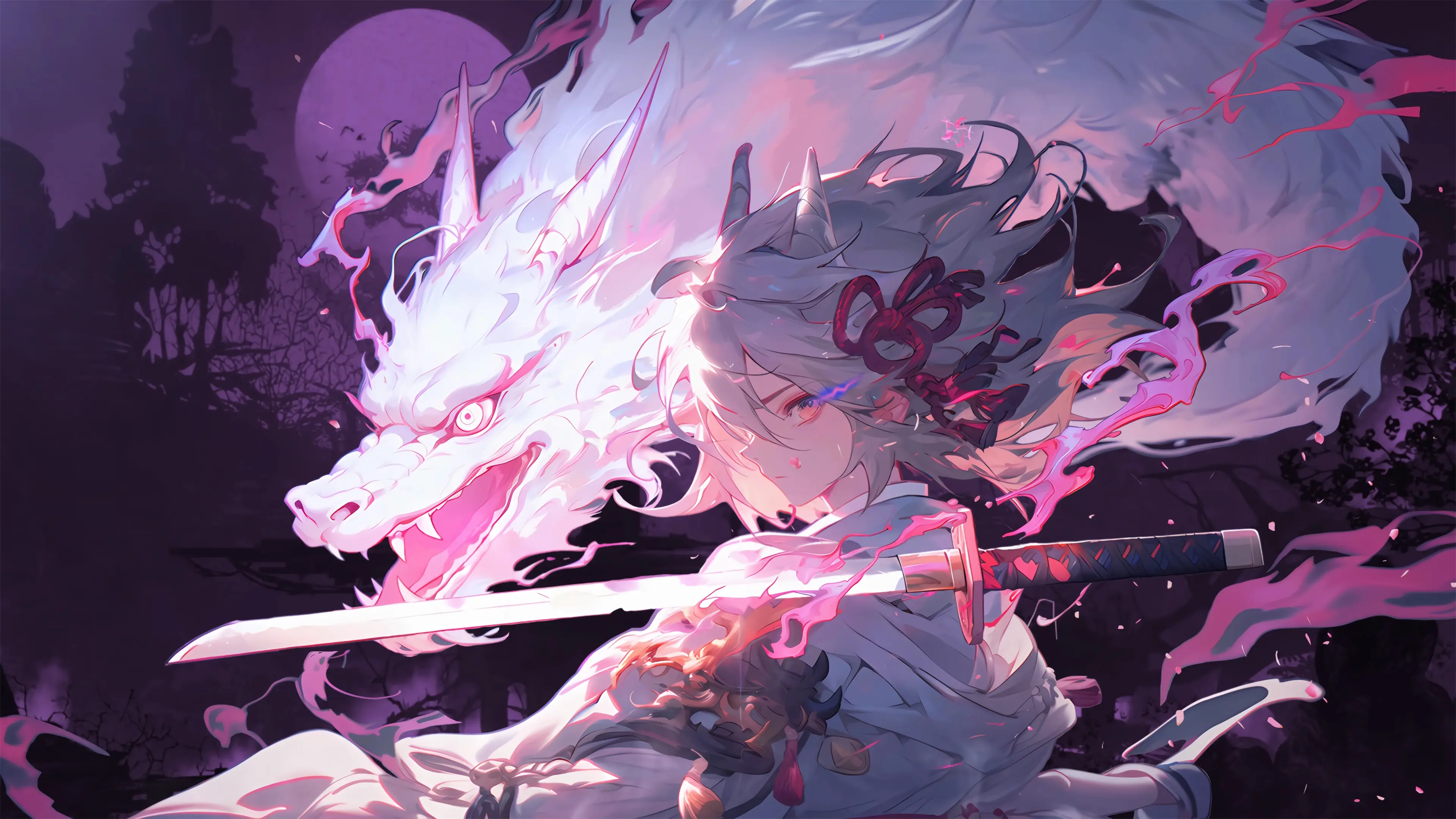 御剑驭龙红鸾樱落4K壁纸3840×2160 预览图