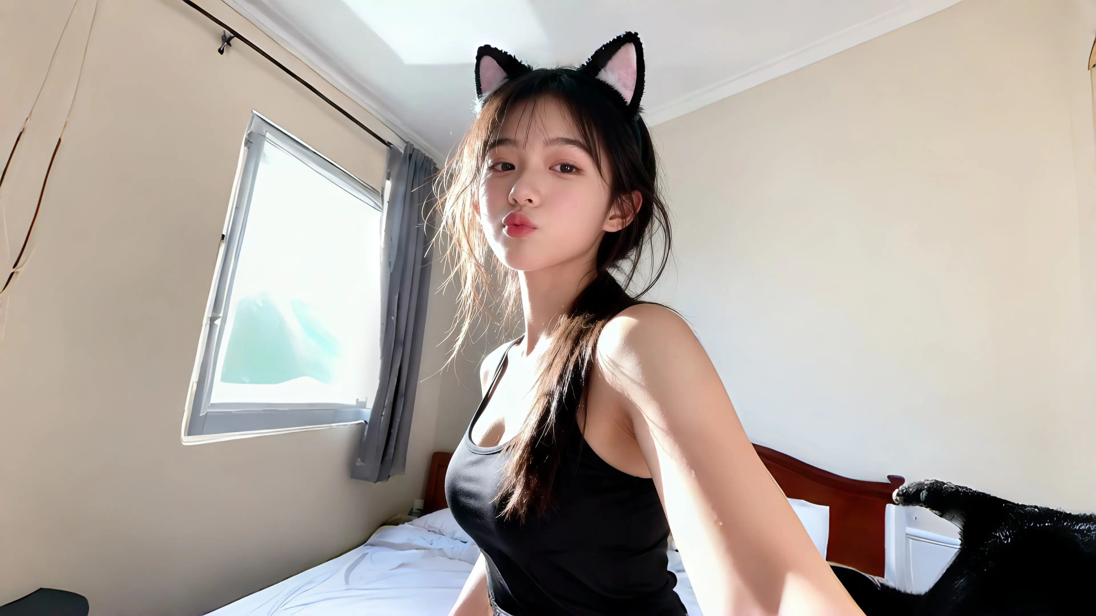 可爱猫耳少女居家壁纸 3840×2160 预览图