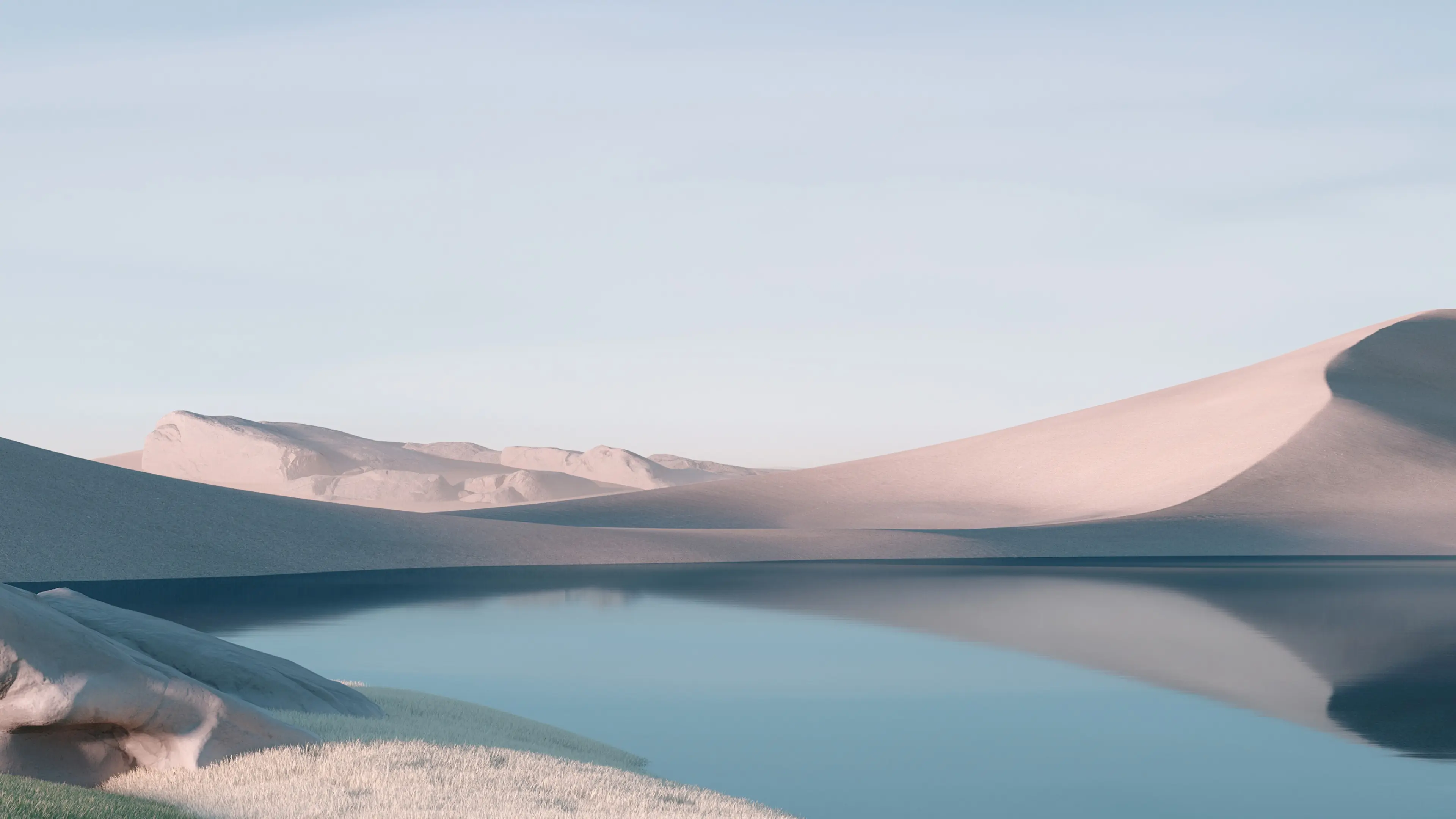 宁静湖面倒影山峦壁纸 3840×2160 预览图