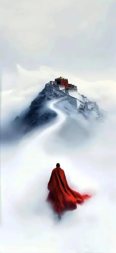 朝圣布达拉宫的旅人 886×1920