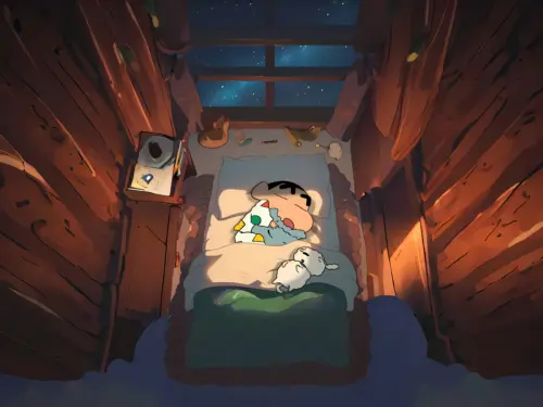 温馨夜晚蜡笔小新甜梦壁纸 3840×2880 缩略图