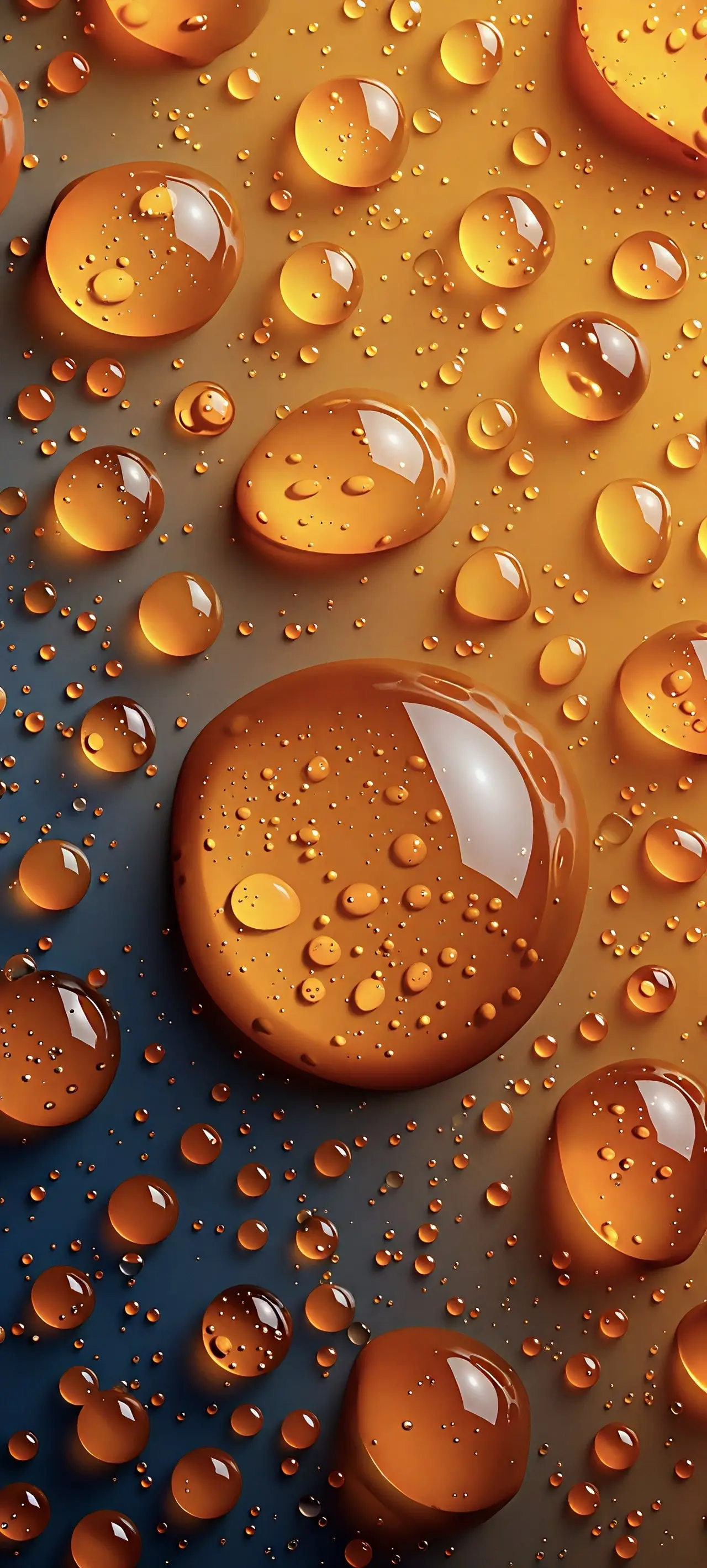 晶莹剔透琥珀色水滴手机壁纸 1280×2838 预览图