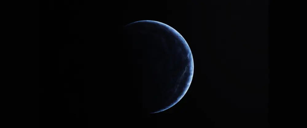 宁静宇宙中的蓝色星球壁纸 3840×1600