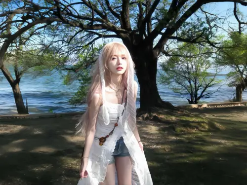湖畔少女夏日清新壁纸 4032×3024 缩略图