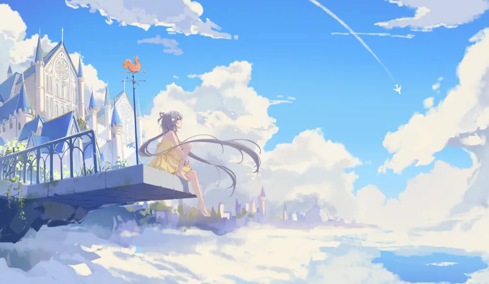 云端城堡少女的幻想世界 动漫桌面壁纸