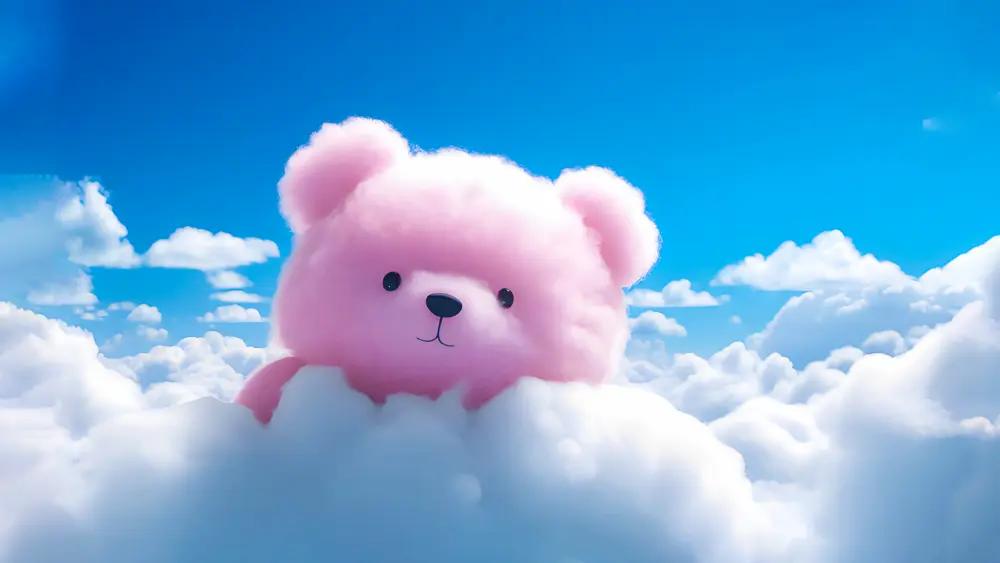 粉色云朵小熊壁纸 3840×2160