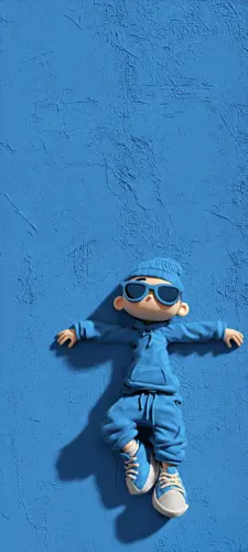 蓝色潮流玩偶壁纸 1440×3194 缩略图