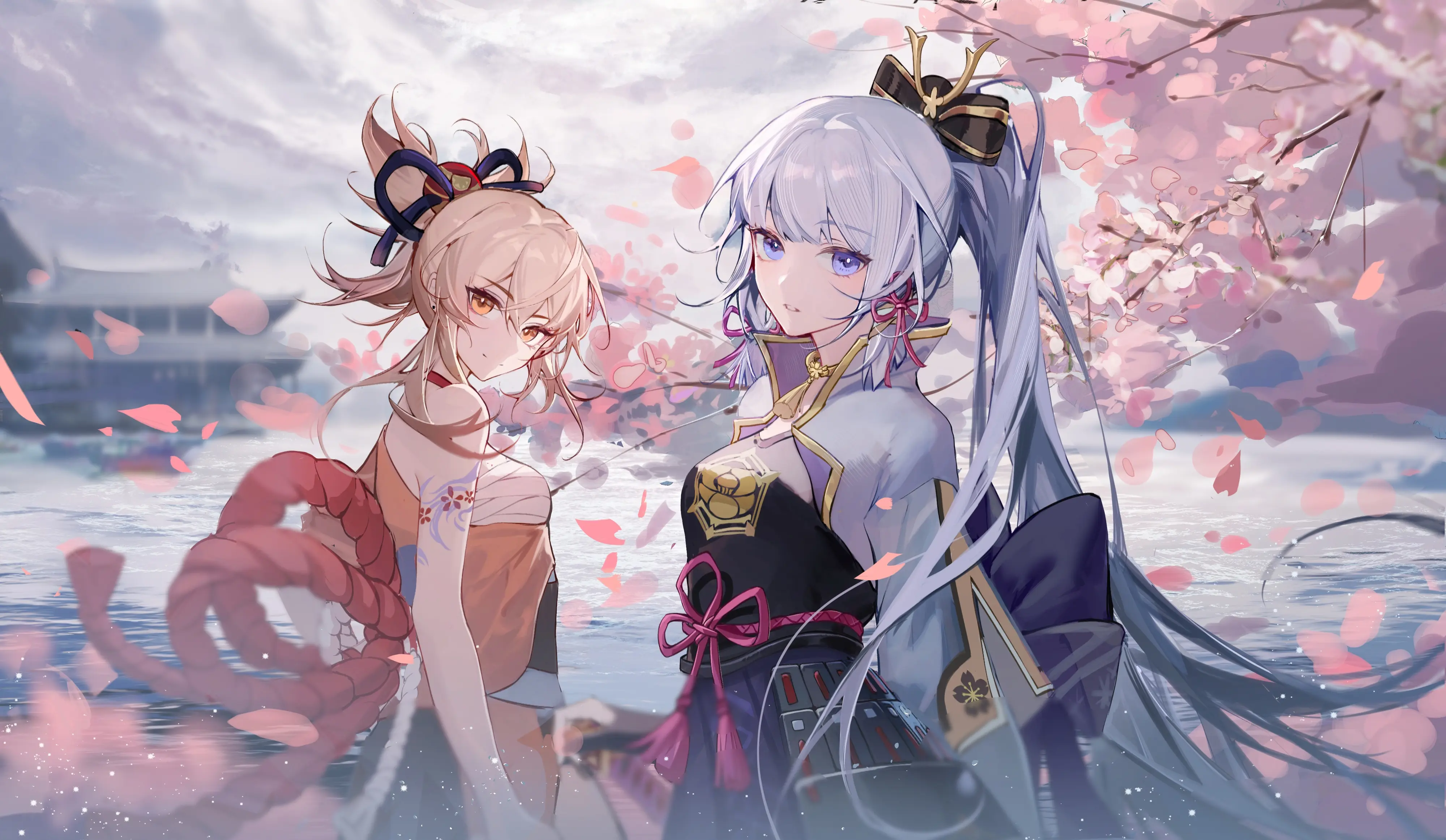 二次元少女樱花唯美壁纸 4000×2324 预览图