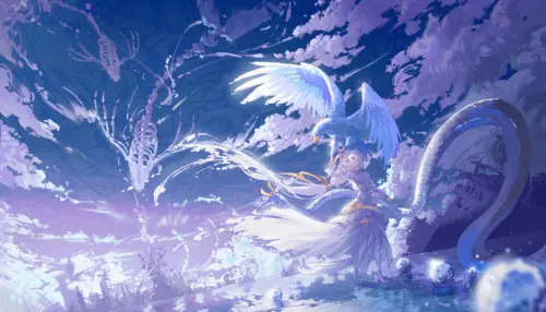 梦幻紫境少女与灵兽壁纸 4878×2793 缩略图