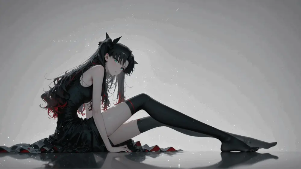 黑衣少女静坐壁纸 3840×2160