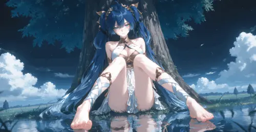 星空背景 蓝发二次元少女 尤诺 壁纸 5742×2955 缩略图