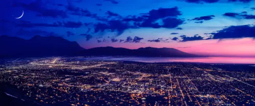 夜幕下的城市星月山峦美景壁纸 3840×1600 缩略图